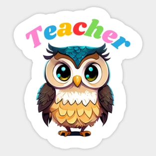 Teacher cartoon owl Sticker